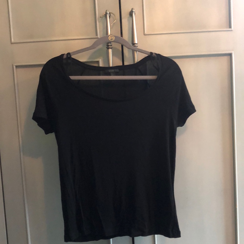 COS sheer black tee
